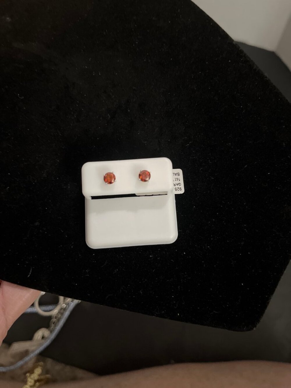 Red Moissanite Stud Earrings 1ct TW 925 Silver 5mm VVS D Garnet Color